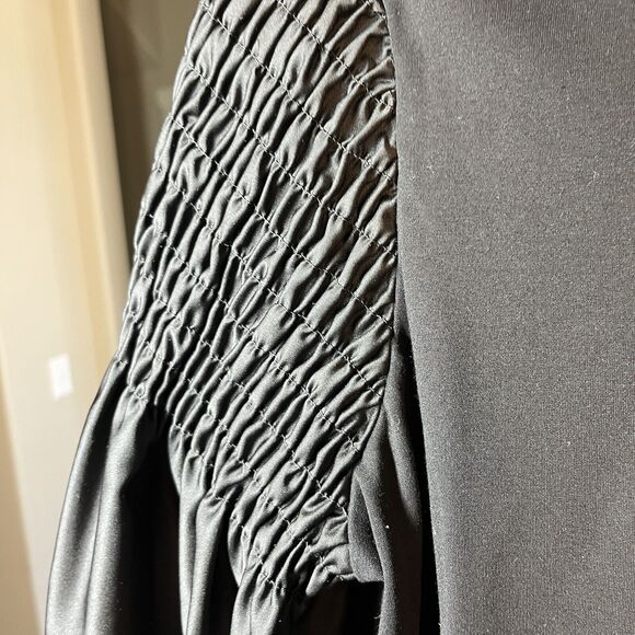 Kobi Halperin Women's Suzette Shift Dress Black Statement Sleeves XL Ruffle - Picture 6 of 11